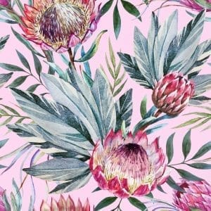 Belles & Whistles Rice Decoupage Paper Tropical on Pink 3 sheets à 30 x 30cm