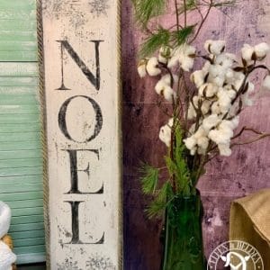 Porchleaner / Stand sign Elfen & Helden "NOEL" White/black/gold large - hand-painted - unique 120 cm x 30 cm