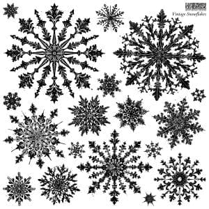 IOD Decor Stamp Vintage Snowflakes