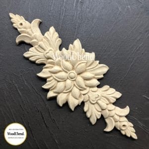 WoodUbend Flower / Flower Leaf Pediment WUB1221 10x26cm