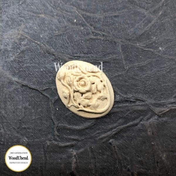 WoodUbend Floral Plaque WUB1399 3.5x2.5cm