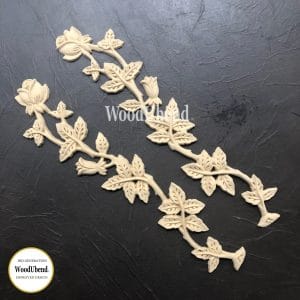 WoodUbend Rose and Stems WUB1413 36x7cm - Pair