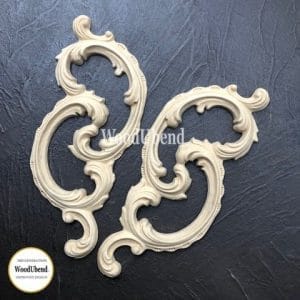 WoodUbend Decorative Conjoined Scrolls WUB1520 20x8cm - Pair