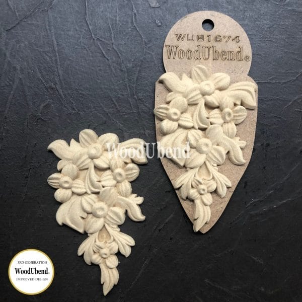 WoodUbend Flower / Blume Garland WUB1674 11x6.5cm - Image 2