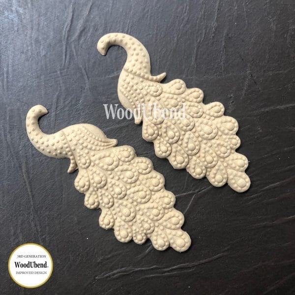 WoodUbend Peacocks WUB2120 11.5×4.5cm - Pair