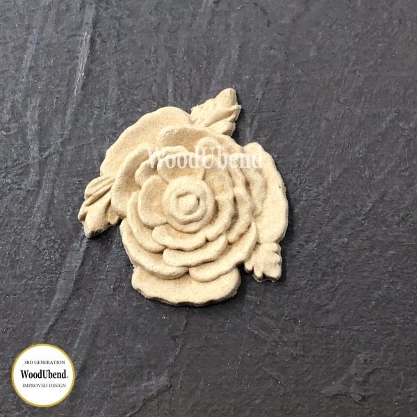 WoodUbend Small Leafed Rose WUB0339 4x4cm