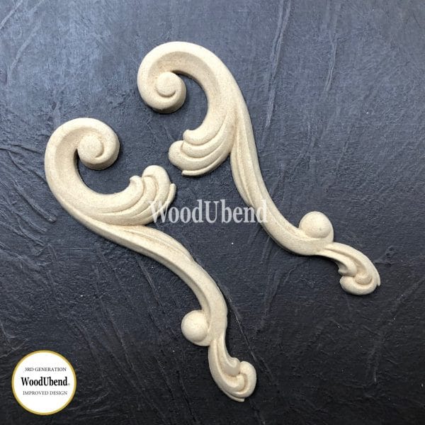 WoodUbend Scrolls WUB0358-9 10x3.5cm - Pair