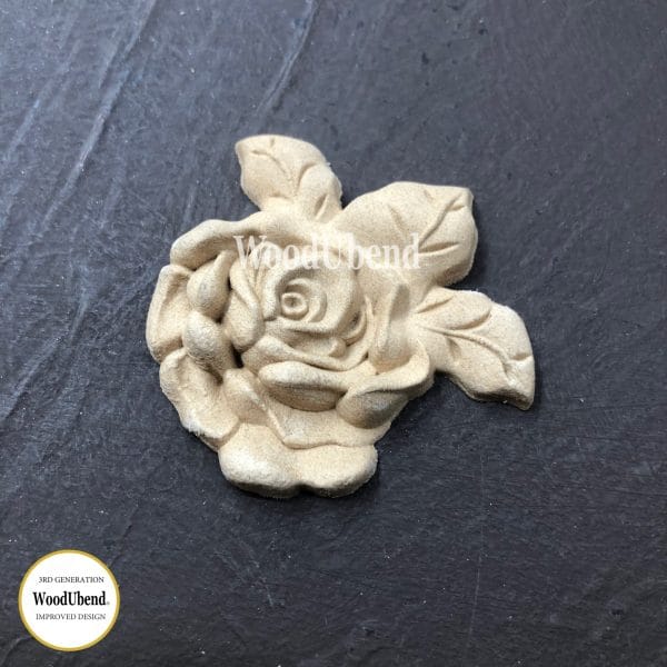 WoodUbend Three Leaf Rose WUB0465 5x5cm
