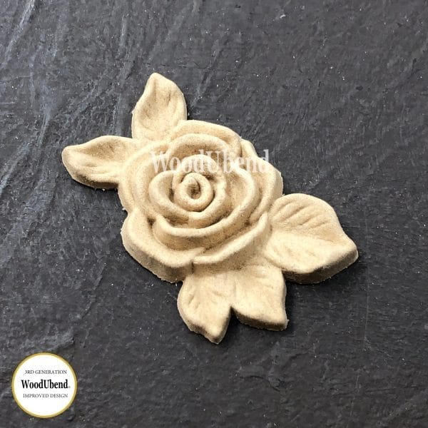 WoodUbend Multi Leaf Rose WUB0466 5x3.3cm