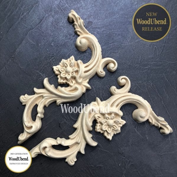WoodUbend Floral Corners WUB6025 22x13.5cm - Pair