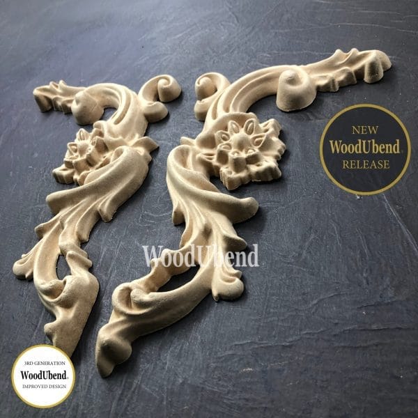 WoodUbend Floral Corners WUB6025 22x13.5cm - Pair - Image 3