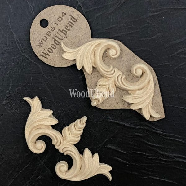 WoodUbend Applique Scroll Emblems WUB6104 12 x 6.2 x0.6 cm - Image 2