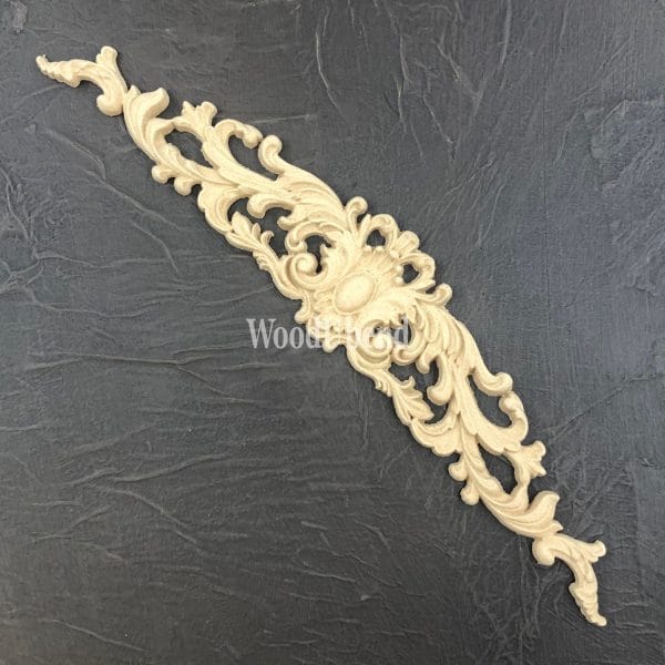 WoodUbend Applique Leafy Pediment WUB6107 29 x 5.5 x 0.7 cm