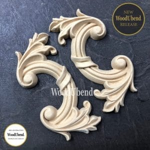 WoodUbend Elaborate Scrolls WUBX1017.11 5.5x10.3cm - Pair