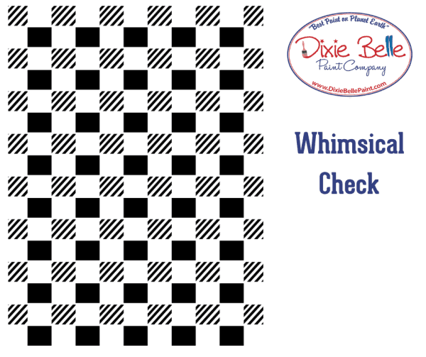 Belles and Whistles Whimsical Check stencil 40x50cm - non-adhesive - reusable