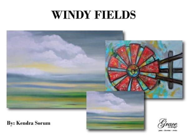 Grace on Design decoupage paper "Windy Fields" by Kendra Sorum set of 3
