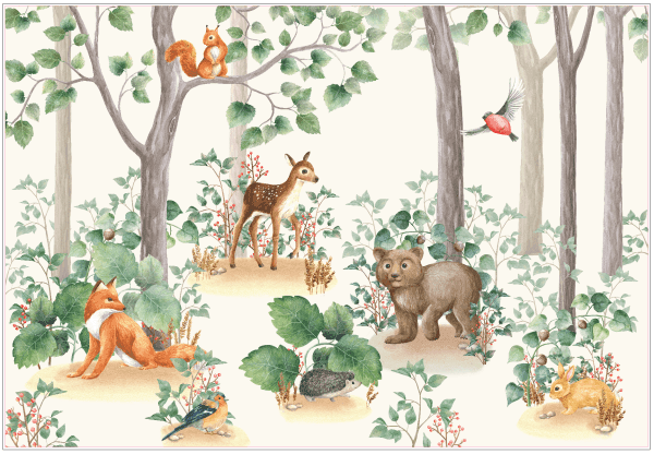 Belles & Whistles Rice Decoupage A1 Woodland Nursery 59.4 x 84.1 cm