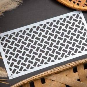 Belles and Whistles Basket Weave stencil 19.05cm x 38.1cm - non-adhesive - reusable