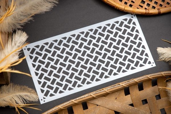 Belles and Whistles Basket Weave stencil 19.05cm x 38.1cm - non-adhesive - reusable
