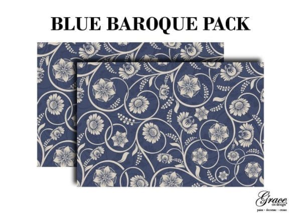 Grace on Design decoupage paper pattern "Blue Baroque" set of 2