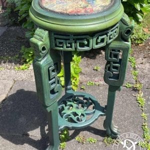 Flower stand - high side table - flower column - Elfen & Helden "Rose of the Jungle" Vintage - hand-painted - unique