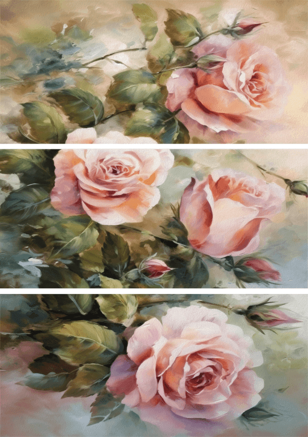 Belles & Whistles Rice Decoupage A1 Blushing Roses 59.4 x 84.1 cm