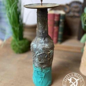 Candlestick Elfen & Helden "Vino Rusty Turquoise" Vintage - hand-painted - unique