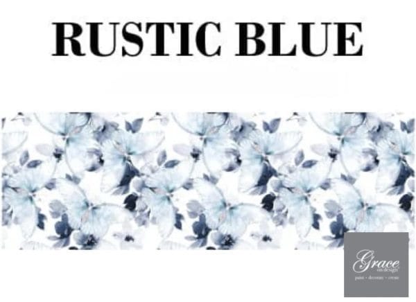 Grace on Design decoupage paper pattern "Rustic Blue Butterflies Pattern" size 30.48 cm x 91.44 cm (12″ x36″)