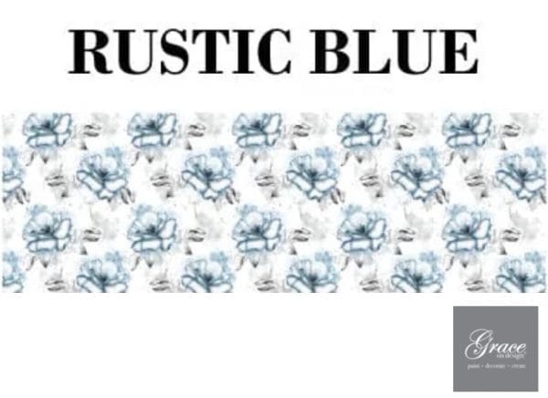Grace on Design decoupage paper pattern "Rustic Blue Flower Pattern" size 30.48 cm x 91.44 cm (12″ x36″)