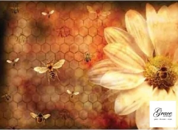 Grace on Design Decoupage Paper "Let it Bee" Size 60.96 cm x 91.44 cm (24" x 36")