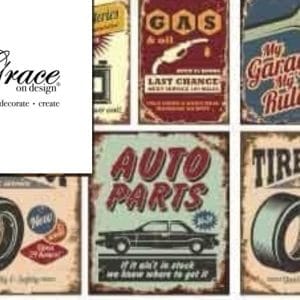 Grace on Design Decoupage Paper "Grandpa's Truck Pattern" Size 45.72 cm x 60.96 cm (18" x 24")