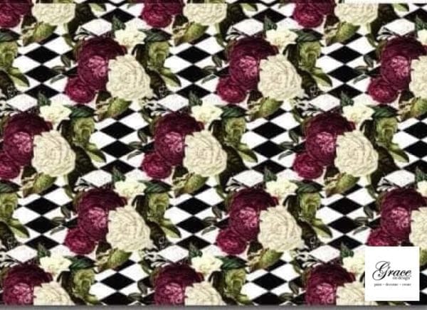 Grace on Design decoupage paper pattern "Harlequin Rose" size 60.96 cm x 91.44 cm (24″x 36″)