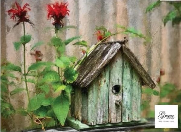Grace on Design Decoupage Paper "Birds & Blooms" by Terry Potkay Size 60.96 cm x 91.44 cm (24" x 36")
