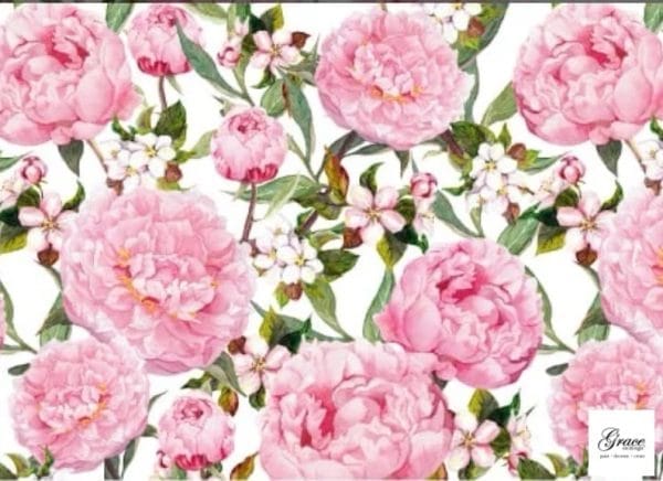 Grace on Design decoupage paper pattern "Peony Pattern" size 60.96 cm x 91.44 cm (24″x 36″)