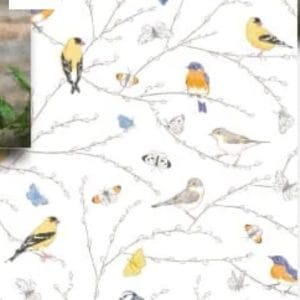 Grace on Design Decoupage Paper "Birds & Blooms Pattern" by Terry Potkay Size 18" x 24" (45.72 cm x 60.96 cm)