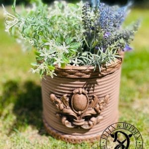 Flower pot Elfen & Helden "Tin Royal" Vintage - hand-painted - unique