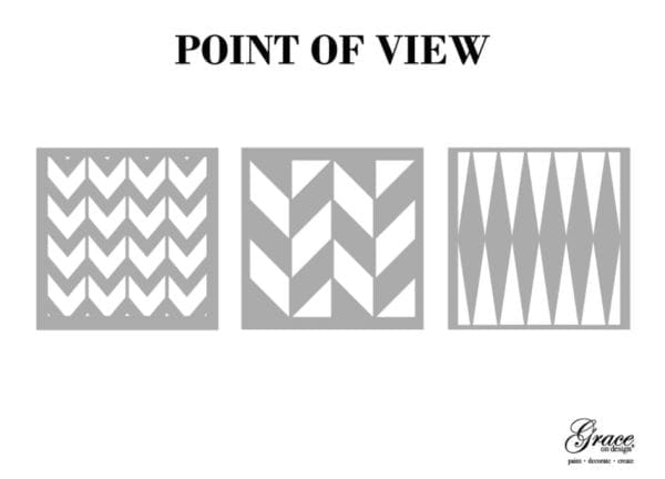 Grace on Design Stencil - non-adhesive - reusable - Point of View 30x30cm - Set of 3