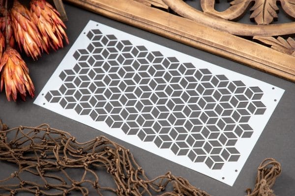 Belles and Whistles Trippy Blocks stencil 19.05cm x 38.1cm - non-adhesive - reusable